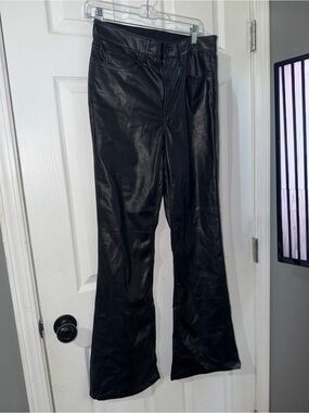 GAP Black Faux Leather Flare Jeans